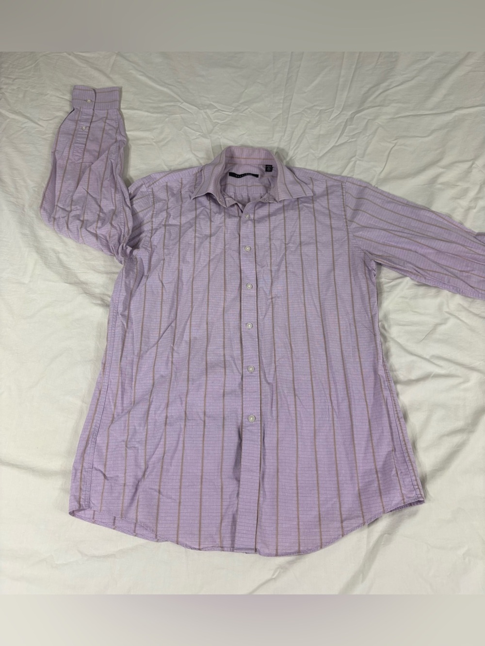 Sean John Mens Light Purple Striped L/S Button Up Shirt 16